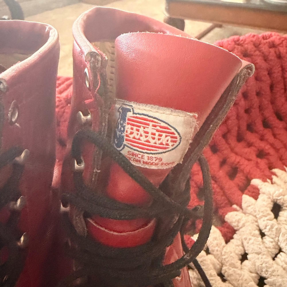 Justin Red Leather Boots - Picture 5 of 7